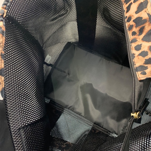 Victoria's Secret Large Mesh Tote Bag Black Leopard Print 24” - Picture 8 of 10